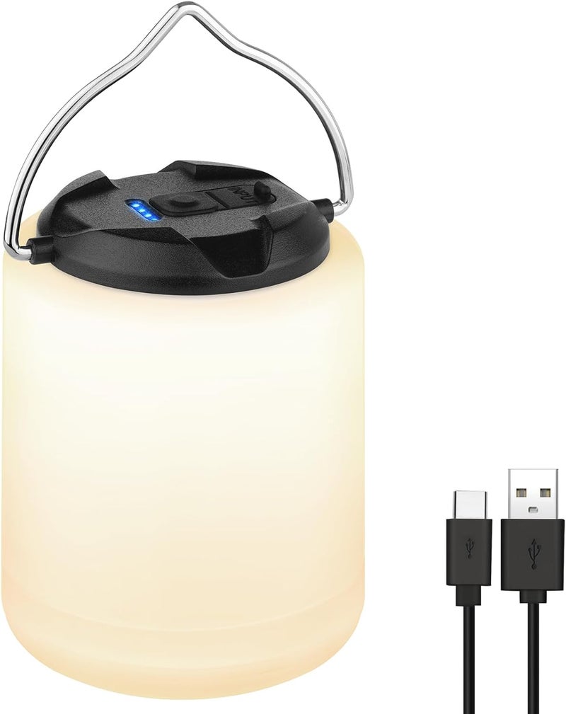 BOBKID LED Camping Lantern, Rechargeable Camping Light, 4 Modes Outdoor Flashlights Lanterns with 1000LM, Water Resistant Portable Emergency Camp Light for Hurricane Hiking Survival Kits - Black - Image 1